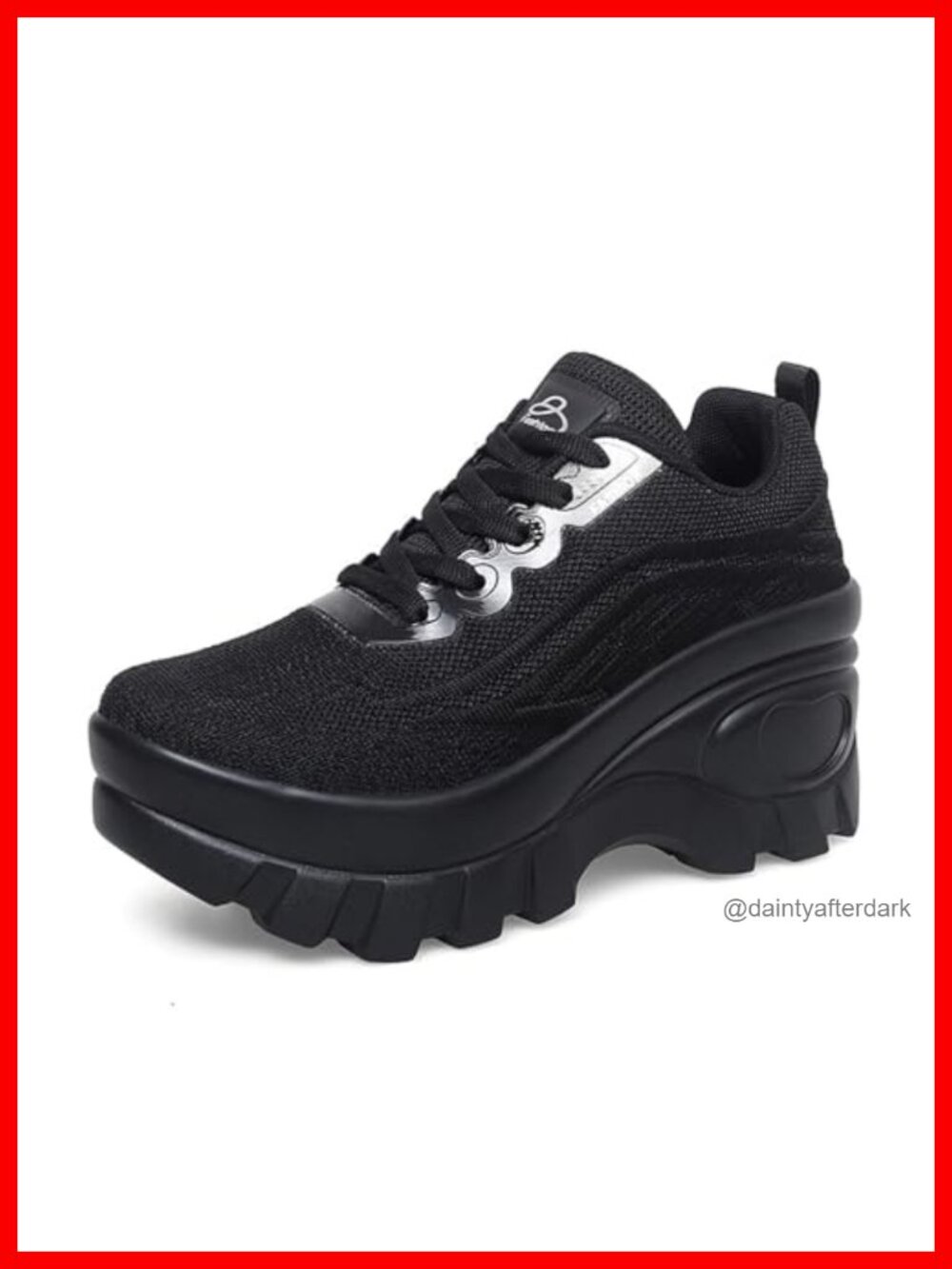 Women's Knit Chunky Platform Lace Up Fashion Sneakers Orthopedic Comfort